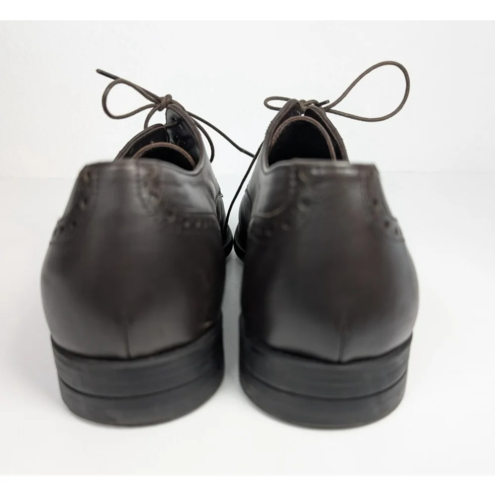 Ermenegildo Zegna Brown Derby Dress Shoes Sz 10 Classic Designer Luxury